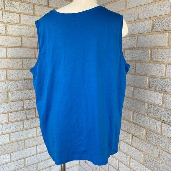 L.L. BEAN BLUE SLEEVELESS TANK  TOP 100% SUPIMA COTTON SIZE 2X PLUS MADE IN PERU - Picture 3 of 5